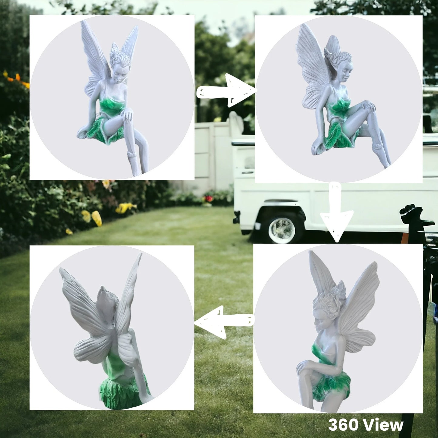 Flower Fairy Statue Decoration, Outdoor CHILDREN'S Garden Courtyard Lawn Resin Decorative Sculpture