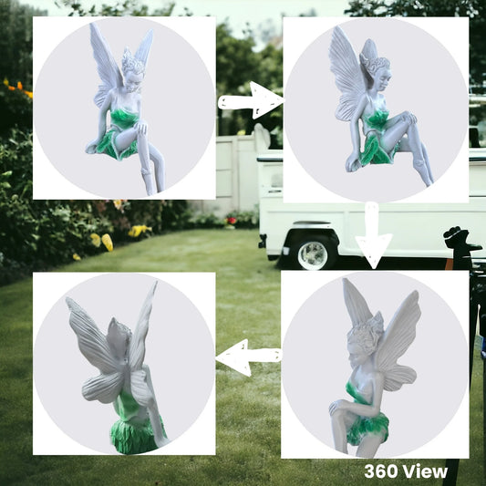 Flower Fairy Statue Decoration, Outdoor CHILDREN'S Garden Courtyard Lawn Resin Decorative Sculpture