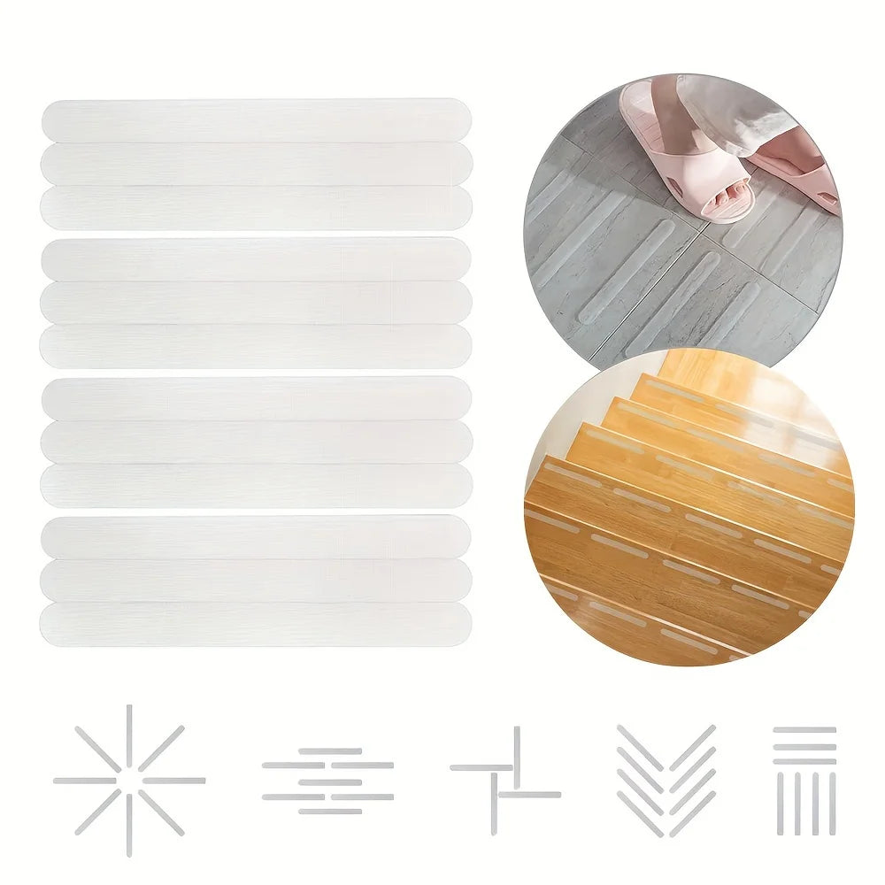 6/12/24/40 Pcs Anti Slip Strips Shower Stickers Colored Non Slip Bath Safety Strips for Bathtub Shower Stairs Floor
