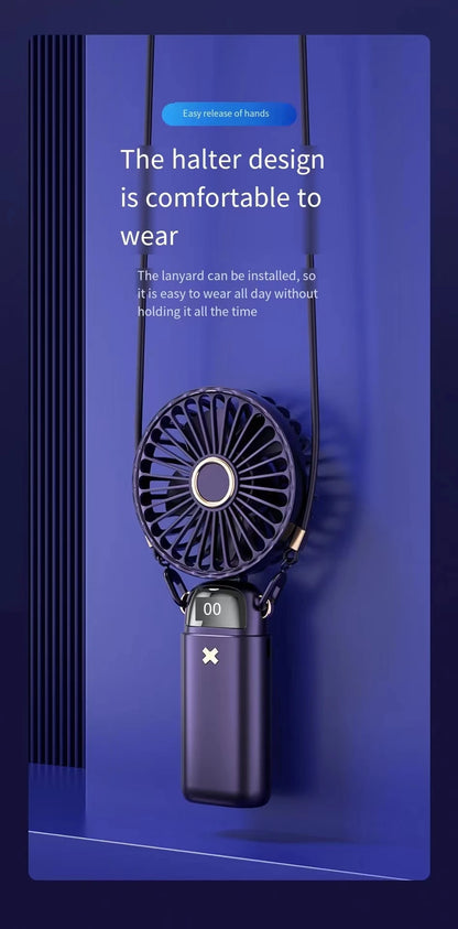New Handheld Small Fan USB Portable Digital Display silentOffice DeskStudent on Dormitory Charging Outdoor Fan