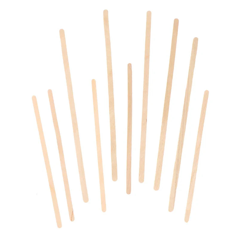 50pcs Disposable Wooden Coffee Stirrers Hot Cold Drinking Stir Beverage Stir Sticks Biodegradable Utensils Bar Cafe or Home Use