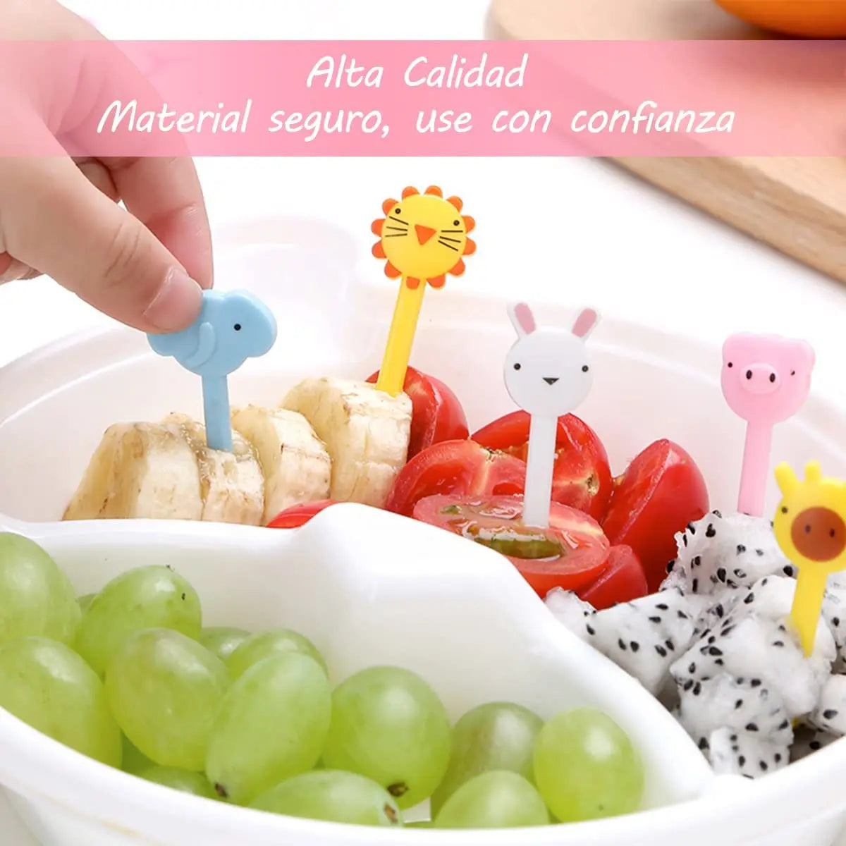 Cute Mini Animal Cartoon Food Picks Children Snack Cake Dessert Food Fruit Forks, Silicone Lunch Box Dividers