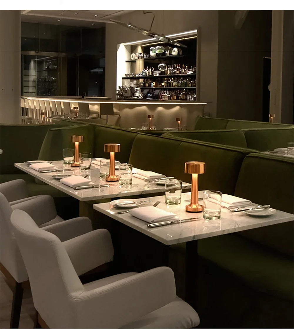 LED Table Light Metal Touch Desktop Decorative Lamp Rechargeable Night Lights For Bar Coffee Table Restaurant Decoration Light