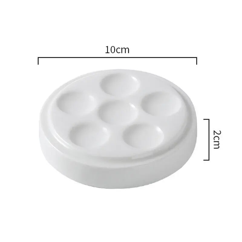 6 Wells Ceramic Artist Paint Palette Watercolor Mixing Tray Paint Tray Rectangle Shape Gouache Ceramic Palette Art Supplies