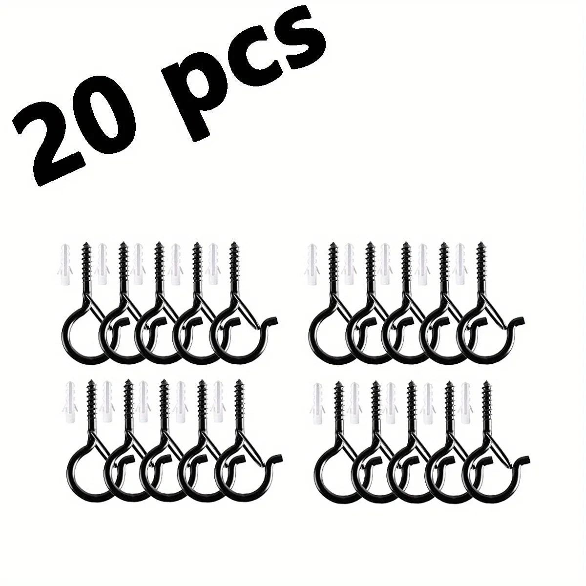 Hanger Hooks with Safety Buckle,Windproof Screw Hooks for Hanging Outdoor String Lights,Ceiling Hooks  Plants,Christmas Lights