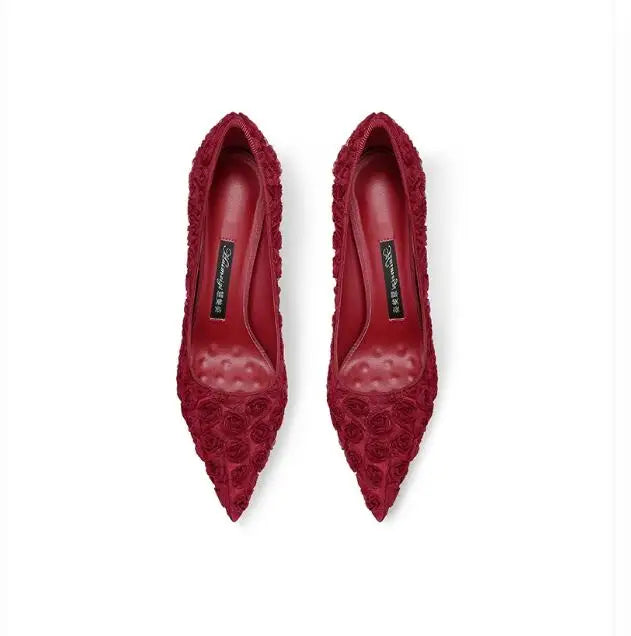 Spring Pointed Thin Heel Wedding Shoes, Women's High Heels, Fashionable, Sexy, Party