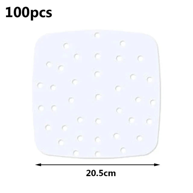 100pcs Air Fryer Liners Non-Stick Air Fryer Mat Disposable Oil Paper Parchment Paper Disposable Liner Home Kitchen Consumables