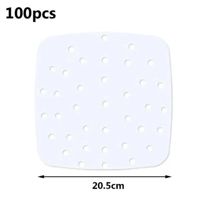 100pcs Air Fryer Liners Non-Stick Air Fryer Mat Disposable Oil Paper Parchment Paper Disposable Liner Home Kitchen Consumables