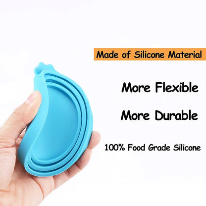 Reusable Pet Food Can Cover and Spoon Portable 2pcs/set  Dogs Cat Storage Tin Cap Lid Seal Cover Health Pet Supplies Pet Lids Ca