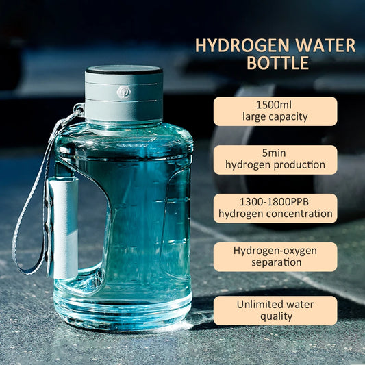 1.5L Hydrogen Water Bottle Hydrogen Rich Portable Sports Water Bottle Rich Molecular Hydrogen Water Generator Water Bottle