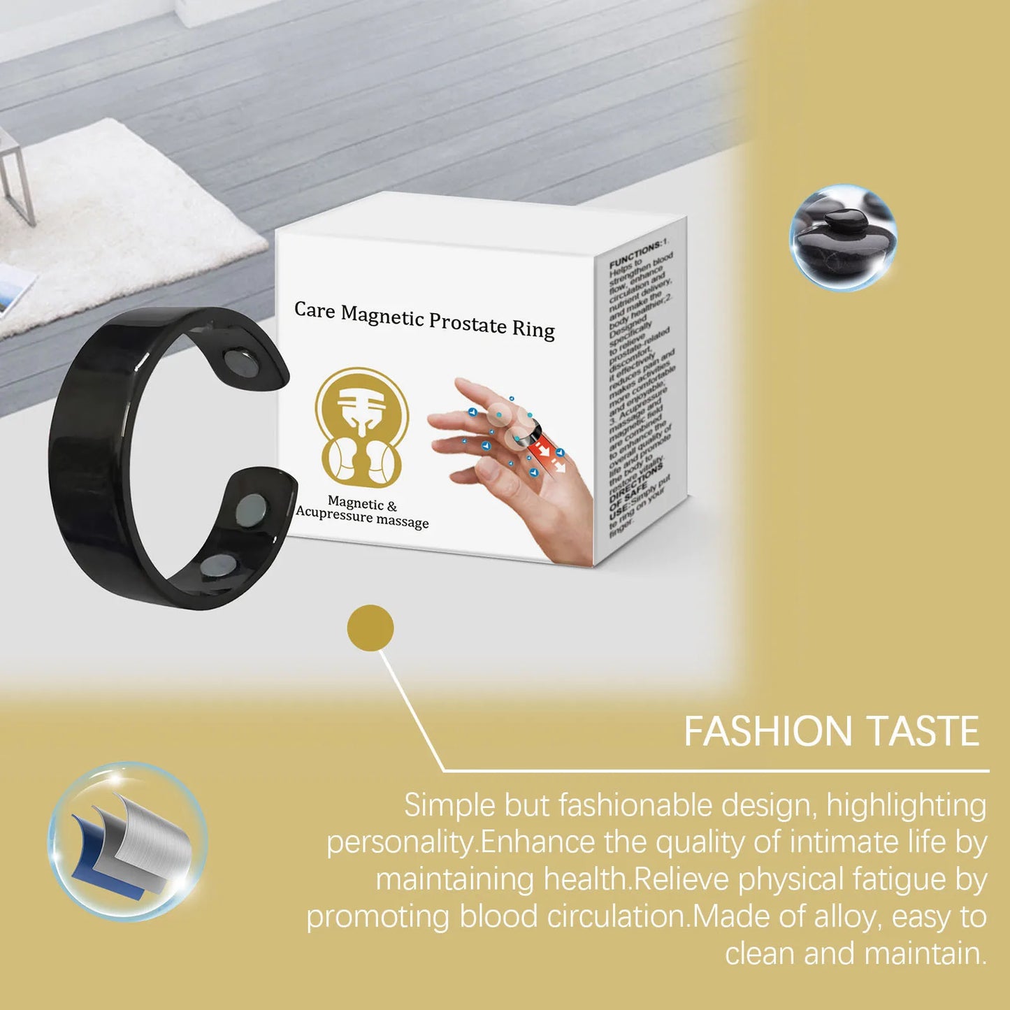 Prostate Ring Soothes And Improves Circulation, Enhances Function And Promotes Health. Health Ring