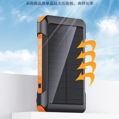 Hand-cranked Solar Power Bank with Four Cables21000mAh Large Capacity Fast Charging Outdoor Emergency Power Bank