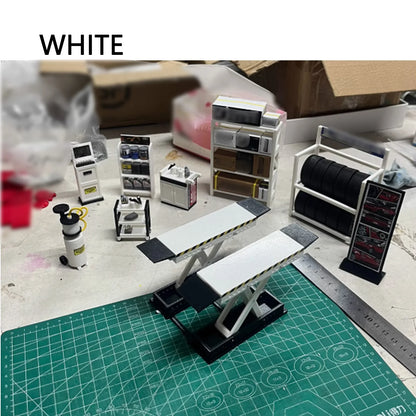1:18 Car Model Repair Shop Diorama 9-Piece Modification parts Set for Collectors & Hobbyists Miniature Scene Display DIY Tools