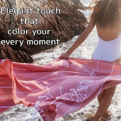 100X180cm Turkish Beach Towel Oversized Sand Free Tassel Quick Dry Swim Extra Large Light Travel for Adults Gifts Accessories ﻿