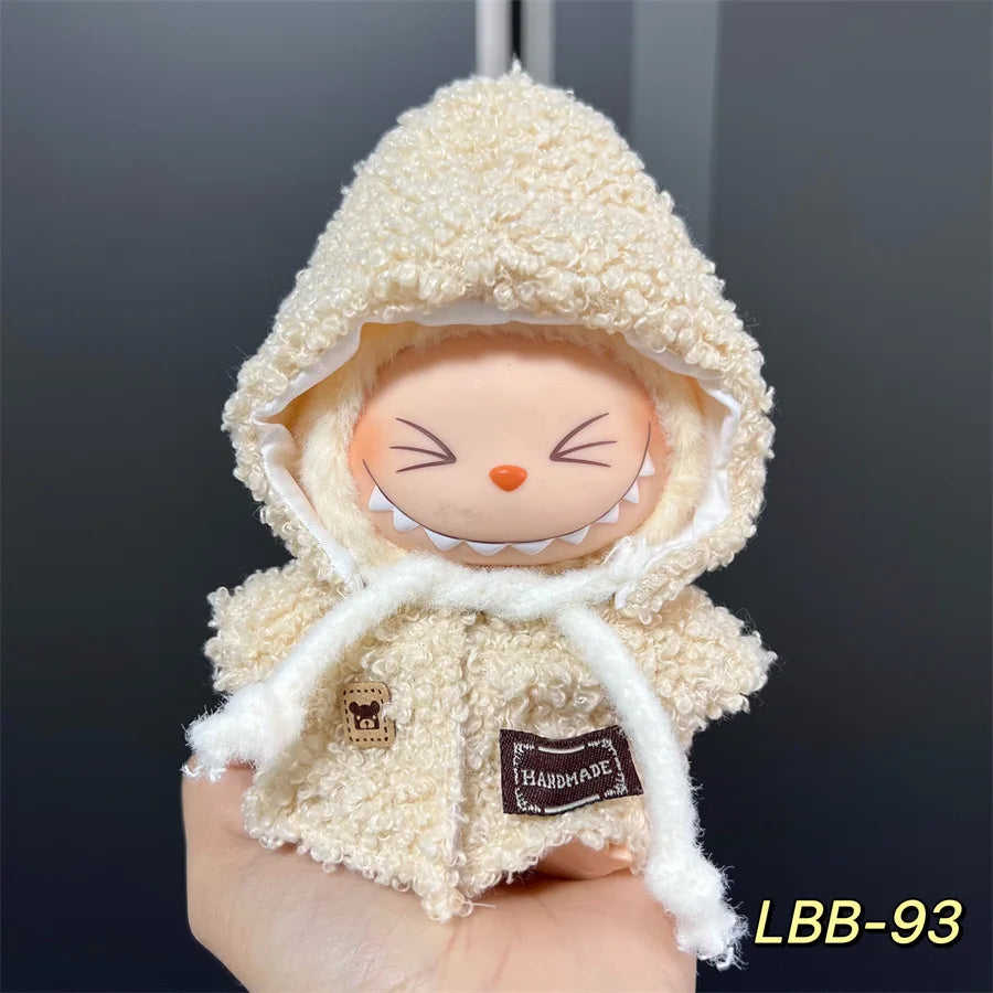 Labubu can wear baby clothes vinyl cloth 17cm doll cute change casual suit skirt plush clothes