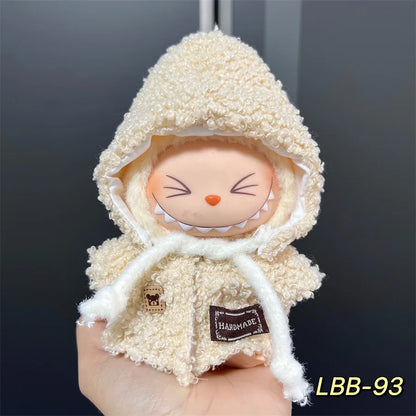 Labubu can wear baby clothes vinyl cloth 17cm doll cute change casual suit skirt plush clothes