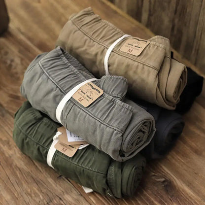 Cargo Pants Trousers for Men 2022 Casual Multi Pockets Stretchy Cuffs Thin Drawstring Elastic Waist Men Fitness Pants