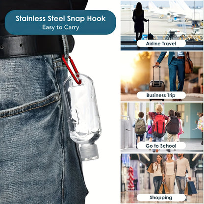 5pcs Leak-Proof Travel Squeeze Bottles with Keychains - 30ml Refillable, Portable Containers for Hand Sanitizer Toiletries