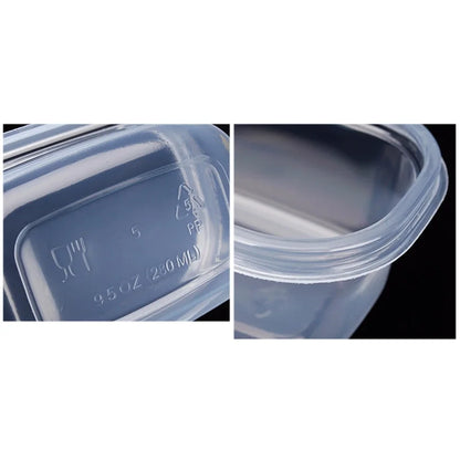 12pcs 280ML Rectangular Plastic Lunch Boxes Disposable Food Container Kitchen Sealed Box For Fruit Cake