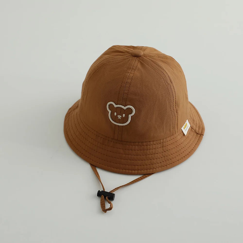 Cute Bear Baby Bucket Hats Korean Boy Girl Summer Uv Protection Fisherman Caps Kids Outdoor Sunshade Panama Basin Caps