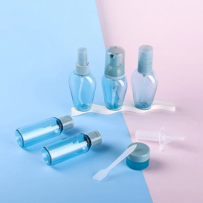 10pcs Travel Bottles Toiletry Kit Leak Proof Portable Set, Red Clear Flight Size Cosmetic Containers for Lotion,Shampoo