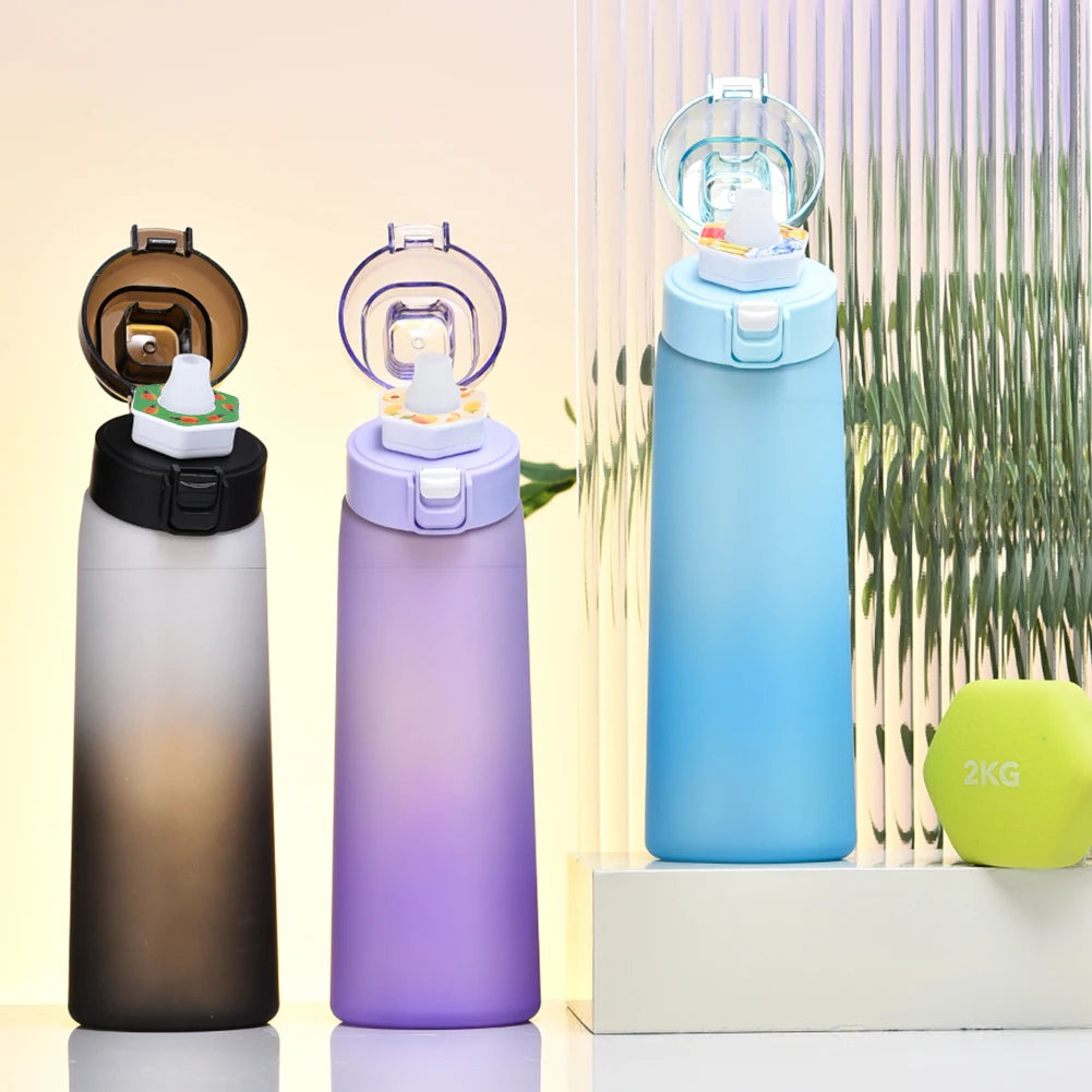 650ML Scent Flavored Water Bottle Leak-Proof with 7 Flavor Pods Air Water Up Bottle Portable for Travel Climbing Hiking