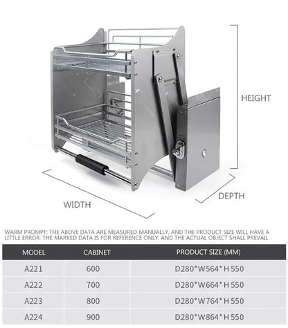 Kitchen Cabinet Wall Cabinet Lifting Pull Baskets Pull-down Kitchen Storage Rack Cabinet Pull Basket Damping Buffer Lift
