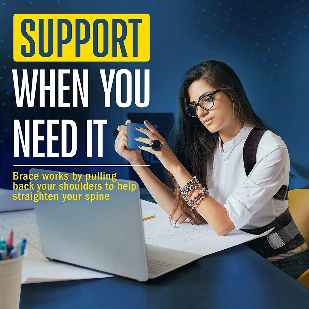 Posture Corrector Belt, Back Brace for Posture, Adjustable Back Support Straightener Shoulder Posture Support for Pain Relief