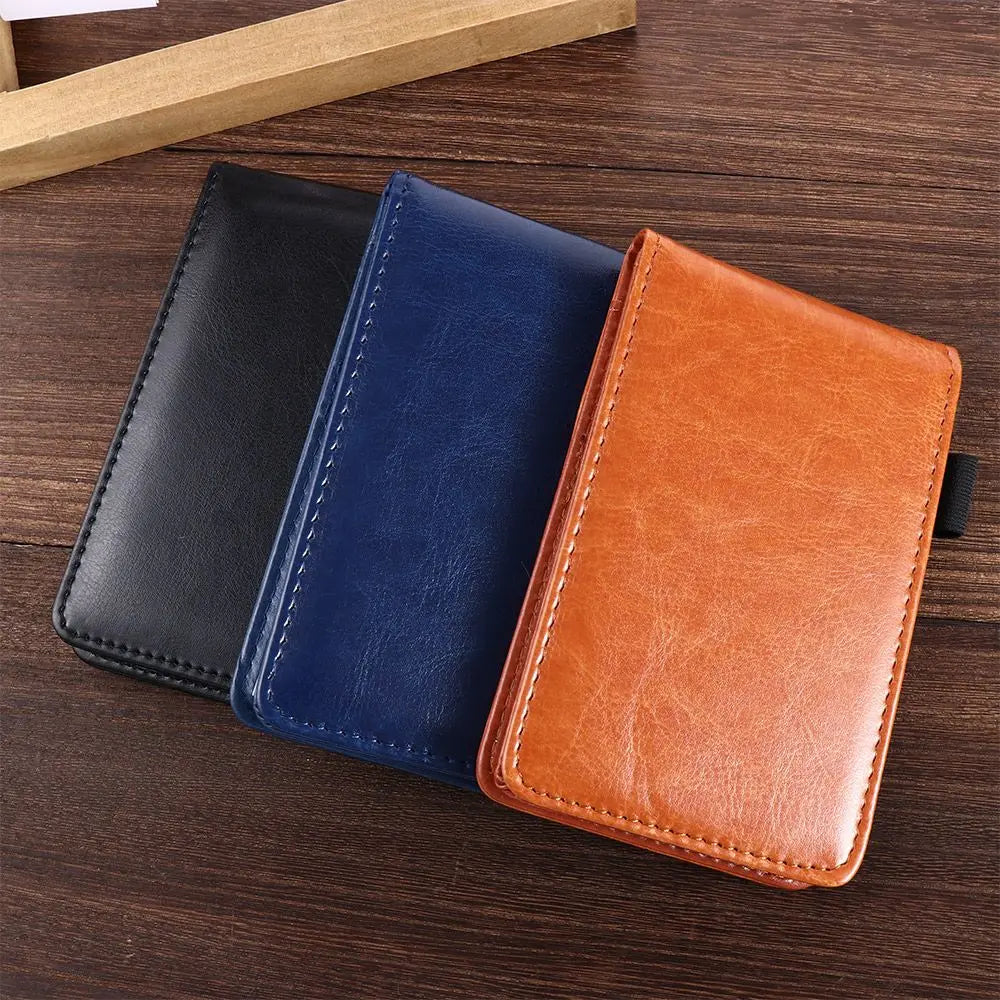 Stationery School Supplies Memo Pads Retro Leather Cover Small A7 Notebook Mini Notepad Pocket Planner Business Memos