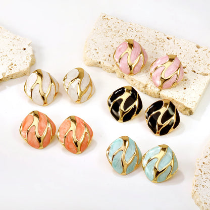 LUXUSTEEL Irregular Vitality Earrings Butterfly Women Stud Earrings Round Stainless Steel Female Ear ring Elegant Jewelry Gift