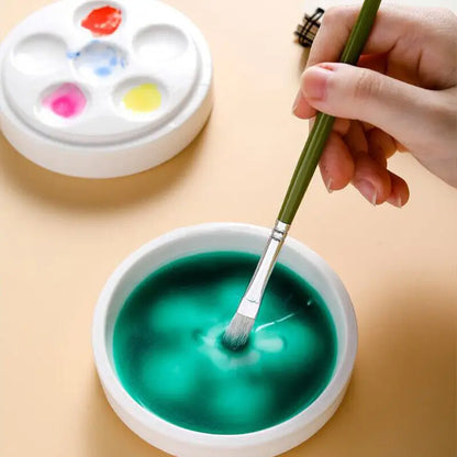 6 Wells Ceramic Artist Paint Palette Watercolor Mixing Tray Paint Tray Rectangle Shape Gouache Ceramic Palette Art Supplies