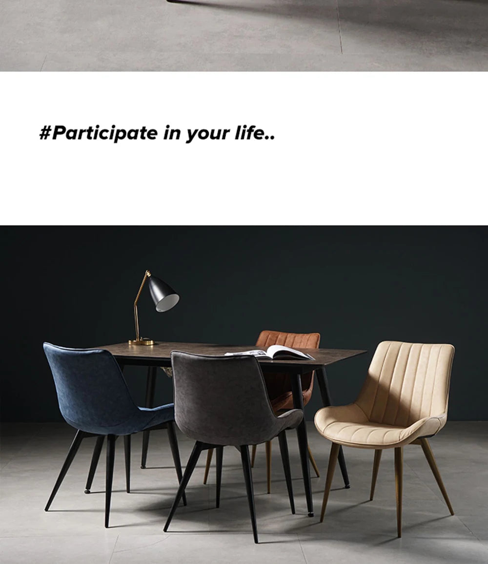 Nordic light stool leather soft dining chair kitchen dining room back chair dining room back chair restaurant is free shipping