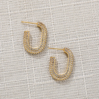 Punk Gold plated Chunky Irregular Hammered Hoop Earrings for Women Minimalist Geometric Twisted Polished Ear Ring Huggie Hoops