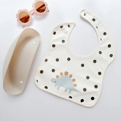 Children's Silicone Bib Baby Feeding Bibs for Newborn PU Soft removable Saliva Towel Waterproof  Dirt Proof Babies Accessories