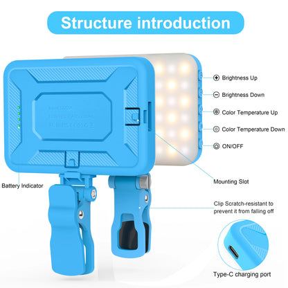 Led Photo Fill Light Dimmable,for Phone,iPhone,Photography Video Lighting for Video Recording, Makeup,TikTok,Selfie,Vlog