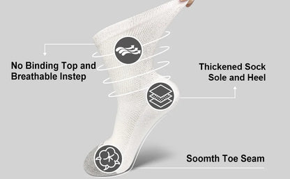 4 Pairs Diabetic Non Binding Socks For Men Women Loose Fitting Socks Cotton Wide Top Socks Breathable & Moisture wicking