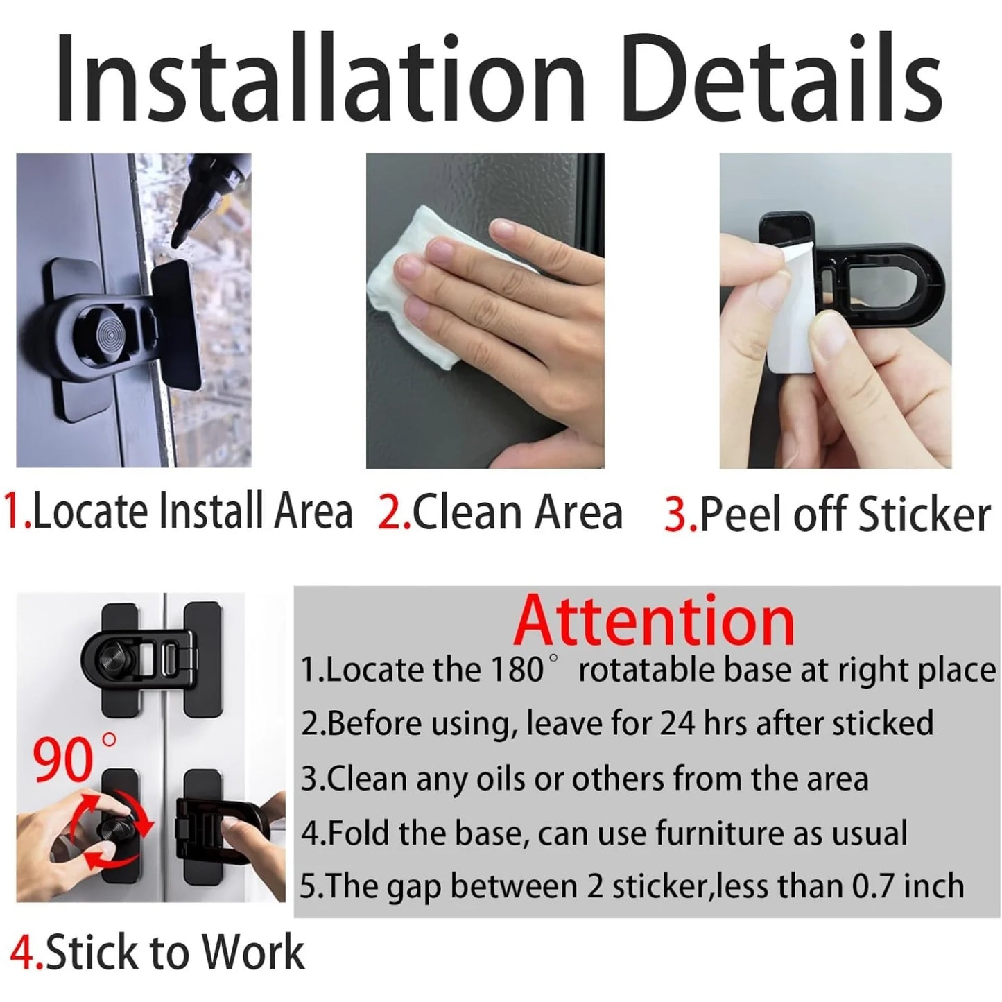 Fridge Child Lock Freezer Locks for Refrigerator Doors Oven Child Safety Lock Oven Baby Proofing Refrigerator Door Safety Locks