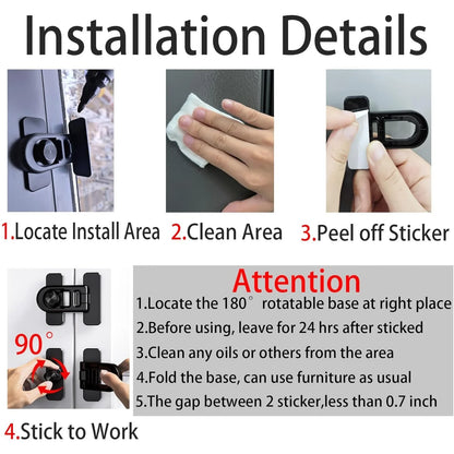 Fridge Child Lock Freezer Locks for Refrigerator Doors Oven Child Safety Lock Oven Baby Proofing Refrigerator Door Safety Locks
