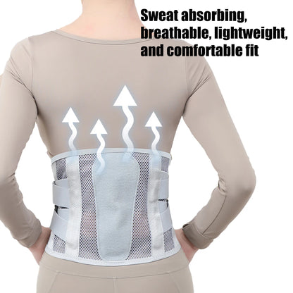 New Back Braces for Lower Back Pain, Lumbar Support for Men and Women, Breathable Soft Mesh Fabric and 5 Stays All-round Support