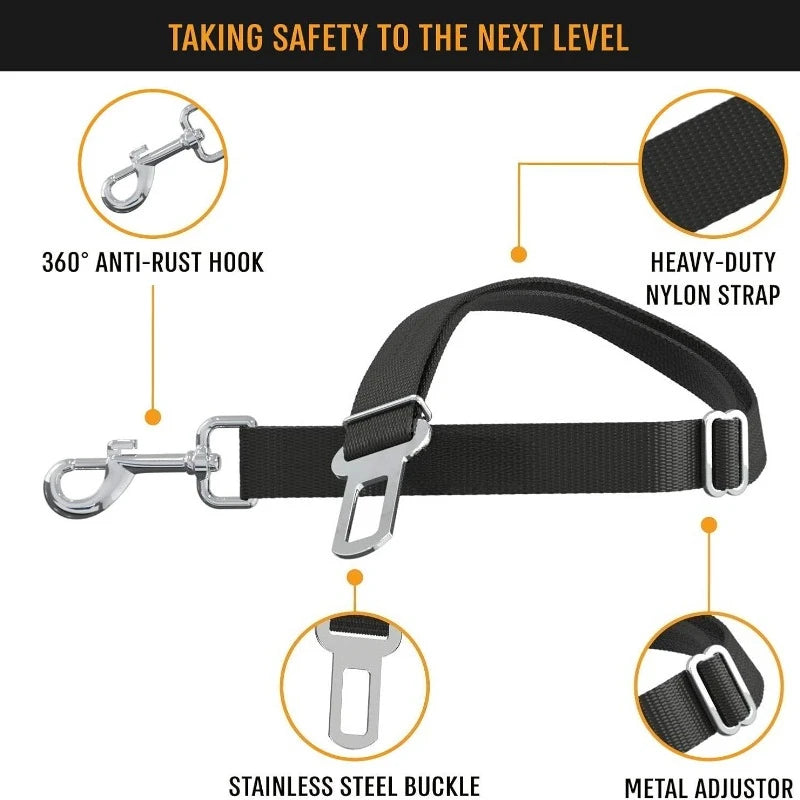 1PC Adjustable Pet Cat Dog Car Seat Belt Pet Seat Vehicle Dog Harness Lead Clip Safety Lever Nylon Colorful Traction Ddogs Leash