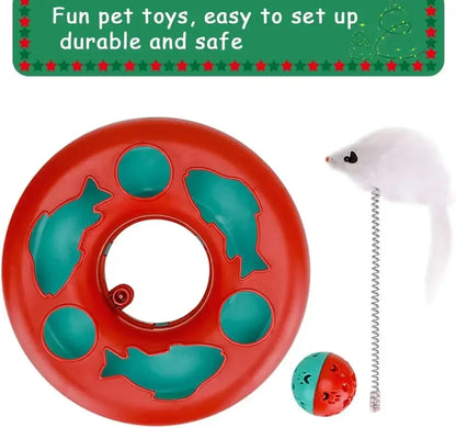 Cat Toys for Indoor Cats,Interactive Kitten Toys Roller Tracks with Catnip Spring Pet Toy with Exercise Balls
