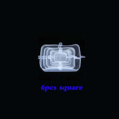 12pcs Silicone Stretch Lids Round Rectangle Magic Lids Reusable Food Covers for Bowls Cups Cans Shapes of Container Dishwasher