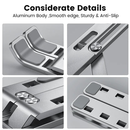 Foldable Metal Laptop Stand Adjustable Notebook Stand Laptop Holder Tablet Stand Computer Desktop Stand Laptop Accessories ﻿