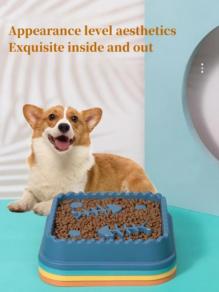 Pet Slow Food Bowl Anti-choking Feeder PP Plastic Dish Bowl Home Dog Eating Plate Anti-gulping Feeding Supplies