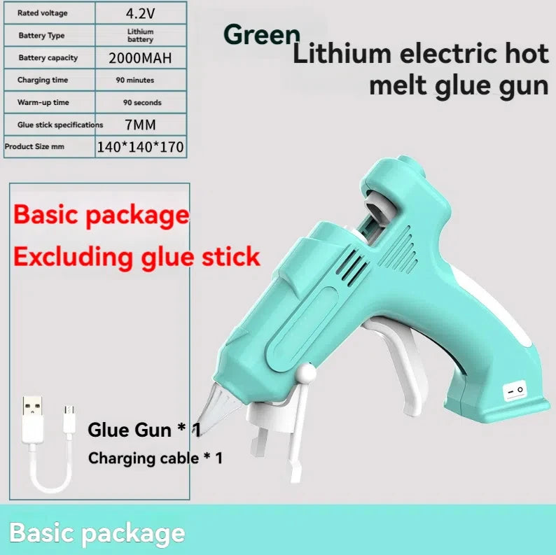 Cordless Hot Melt Glue Gun Child Hand Crafts Home DIY Repair Use 7mm Glue Stick Wireless Glue Gun