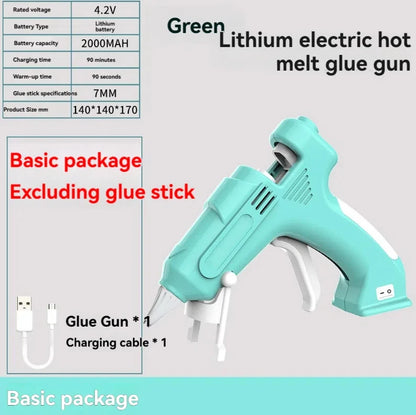 Cordless Hot Melt Glue Gun Child Hand Crafts Home DIY Repair Use 7mm Glue Stick Wireless Glue Gun