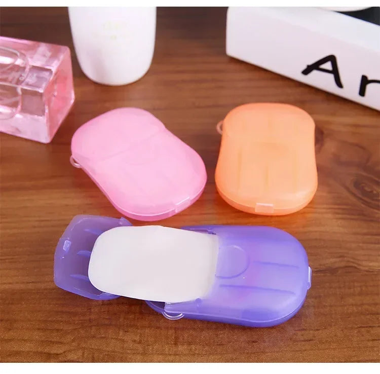 Outdoor travel disposable soap tablet box soap paper Portable hand washing tablet Small soap tablet mini soap sheet