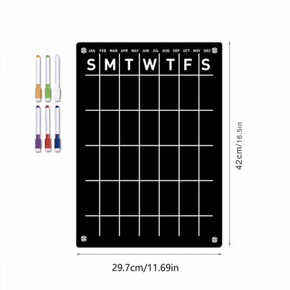 Acrylic Fridge Magnetic Blackboard Weekly Daily Calendar Memo Refrigerator Magnetic Clear Planner Dry Erase Message Board List