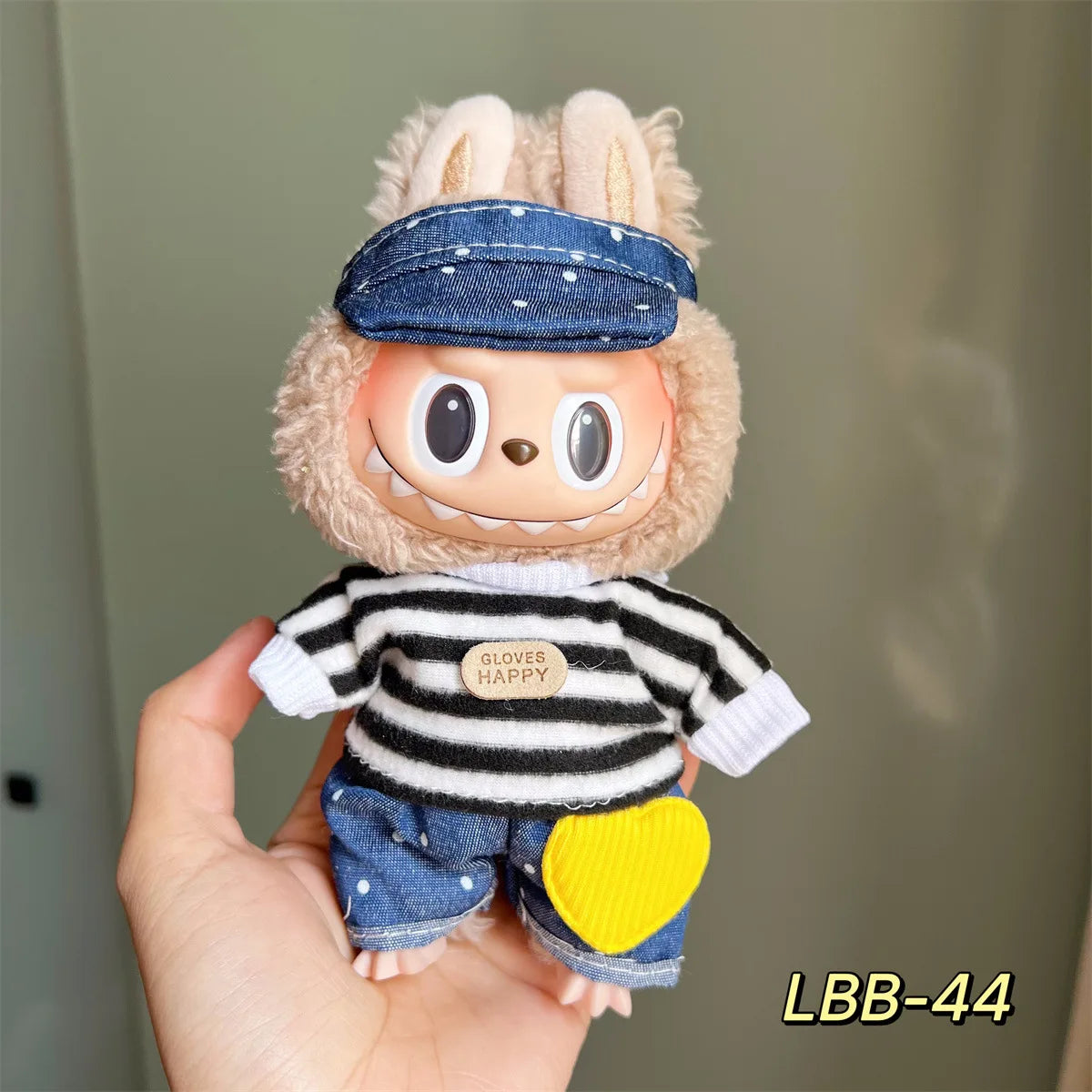 POP Labubu baby clothes 17cm plush vinyl labubu sit-down party first-generation and second-generation suit, clothes only