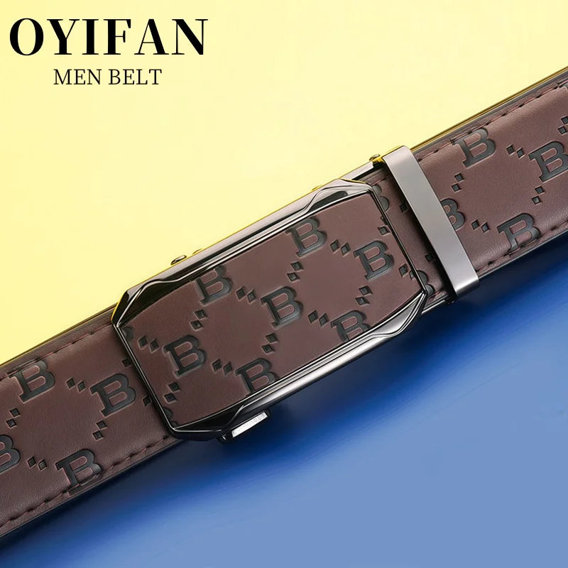 Luxury Men's Belt Genuine Leather Belt Men Adjustable Automatic Belt, Men's Business Belt Fashion Designer Belt for Men